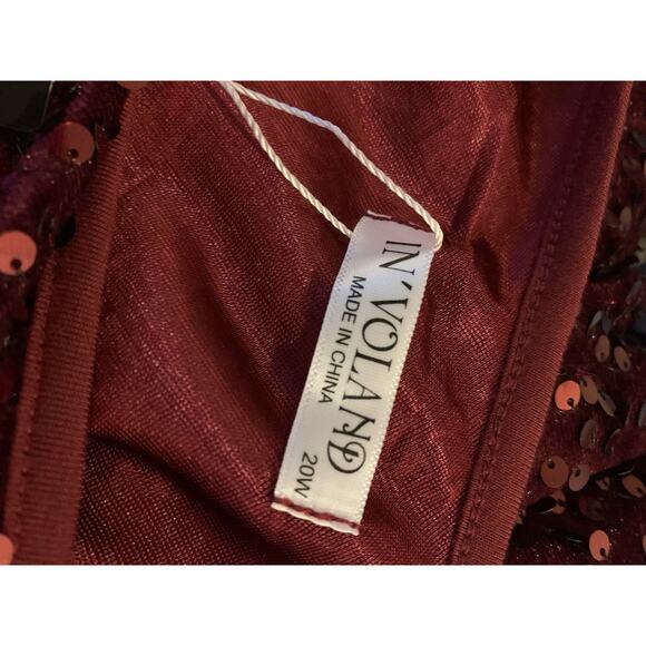 In’Voland Red Sequin Shift Dress Women’s Plus Size 20W Christmas New Year Party - Picture 6 of 11